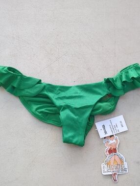Nicolita Green Ruffled Bikini Bottom